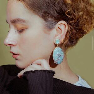 Oval Botanical Drop Earrings