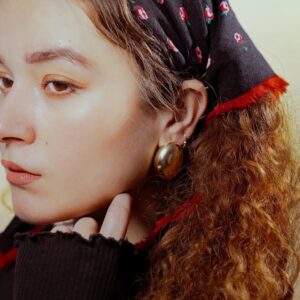 Retro Gold Domed Hoop Earrings